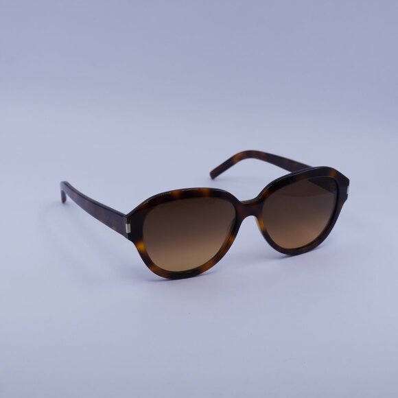 Saint Laurent SL400 003 Sunglasses Havana Oval Frame, Brown Lenses - Picture 9 of 11